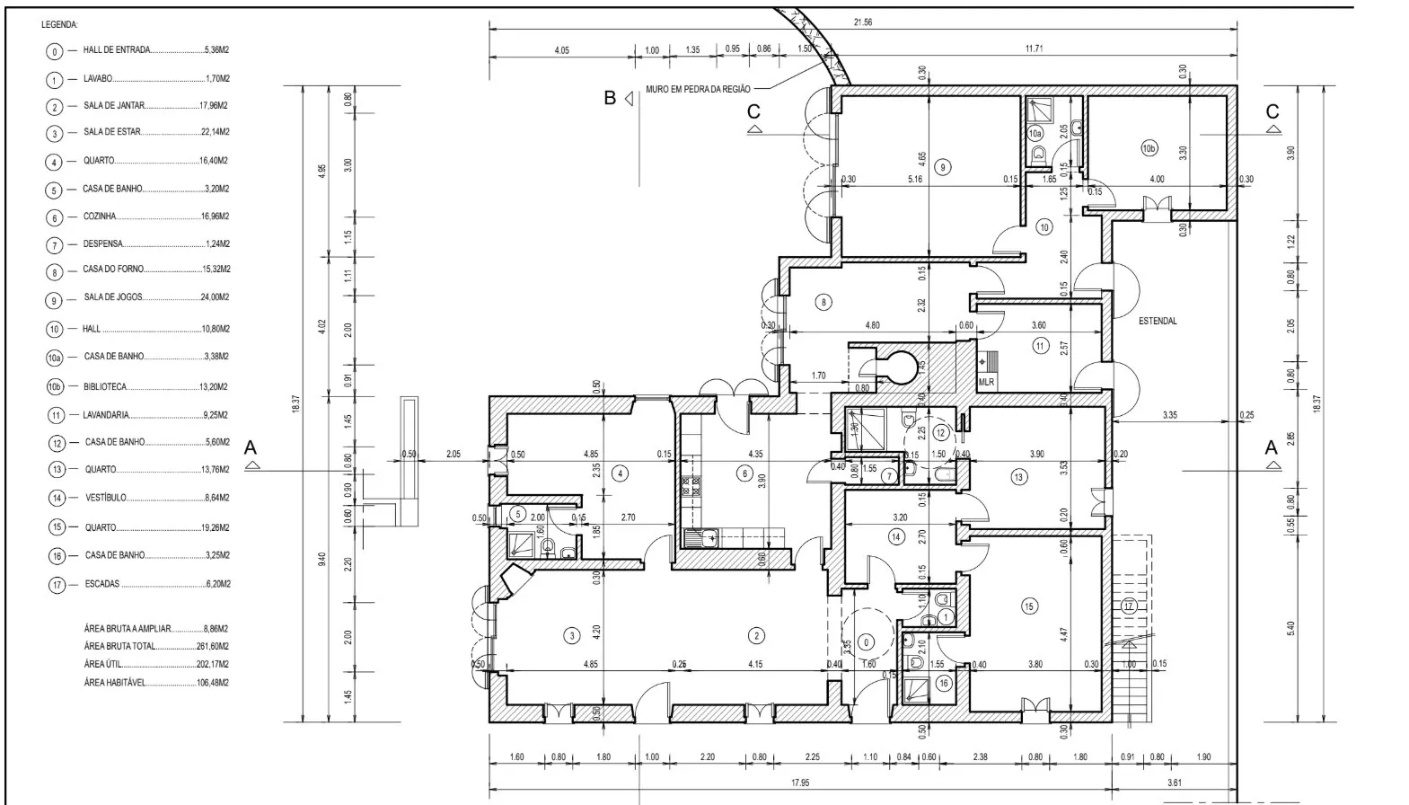 Planta de Moradia V4 com piscina